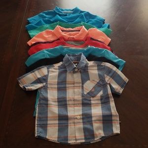 Bundle of 8 Toddler Boy Short Sleeve Shirts.
